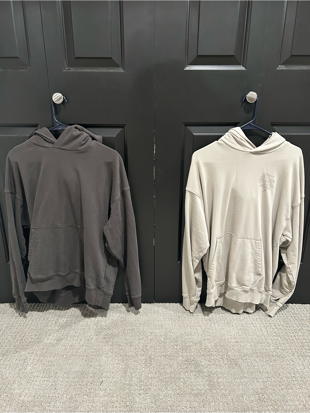 BUNDLE 2x Gymshark Men's Crest Hoodie Sweatshirt - Olive and Cream